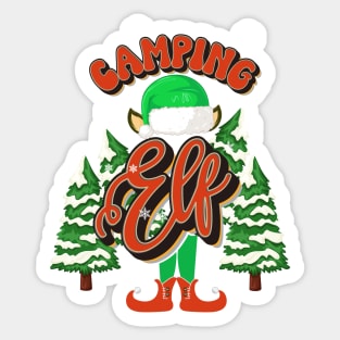 CAMPING ELF CHRISTMAS Sticker